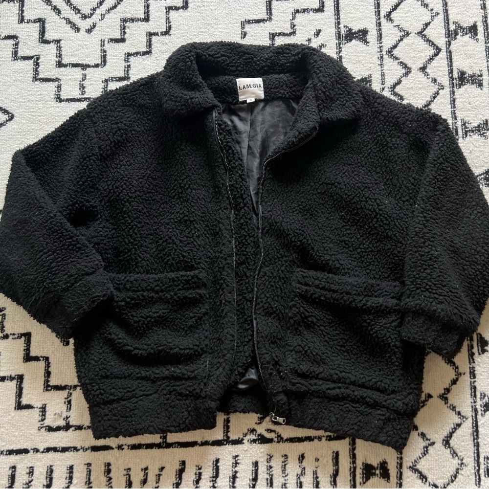 I.AM.GIA Black Teddy Pixie Oversized Coat